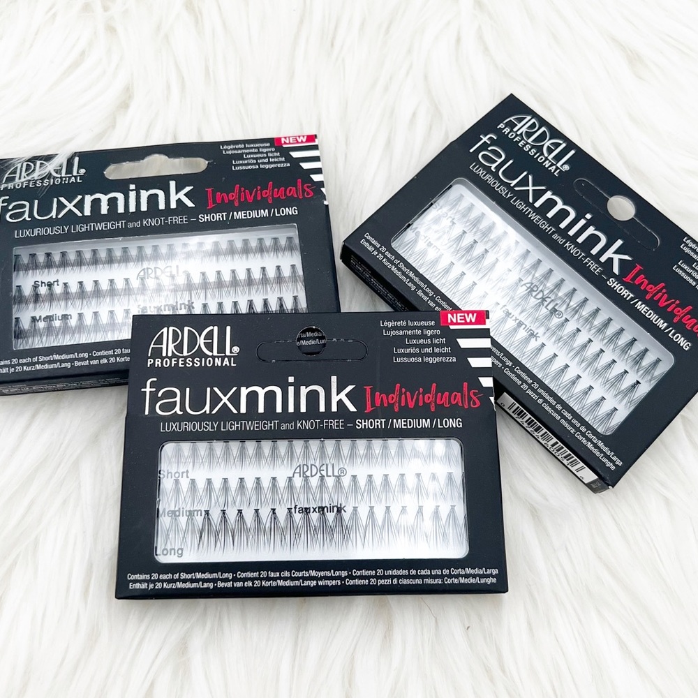 3 NEW Boxes Ardell Professional Faux Mink